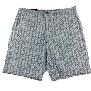 Jachs New York Bleecker Chino Shorts Men's Size 31 Light Blue Pineapples Twill